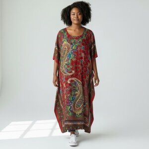 Red Graphic Print Maxi/Mumu - One Size
